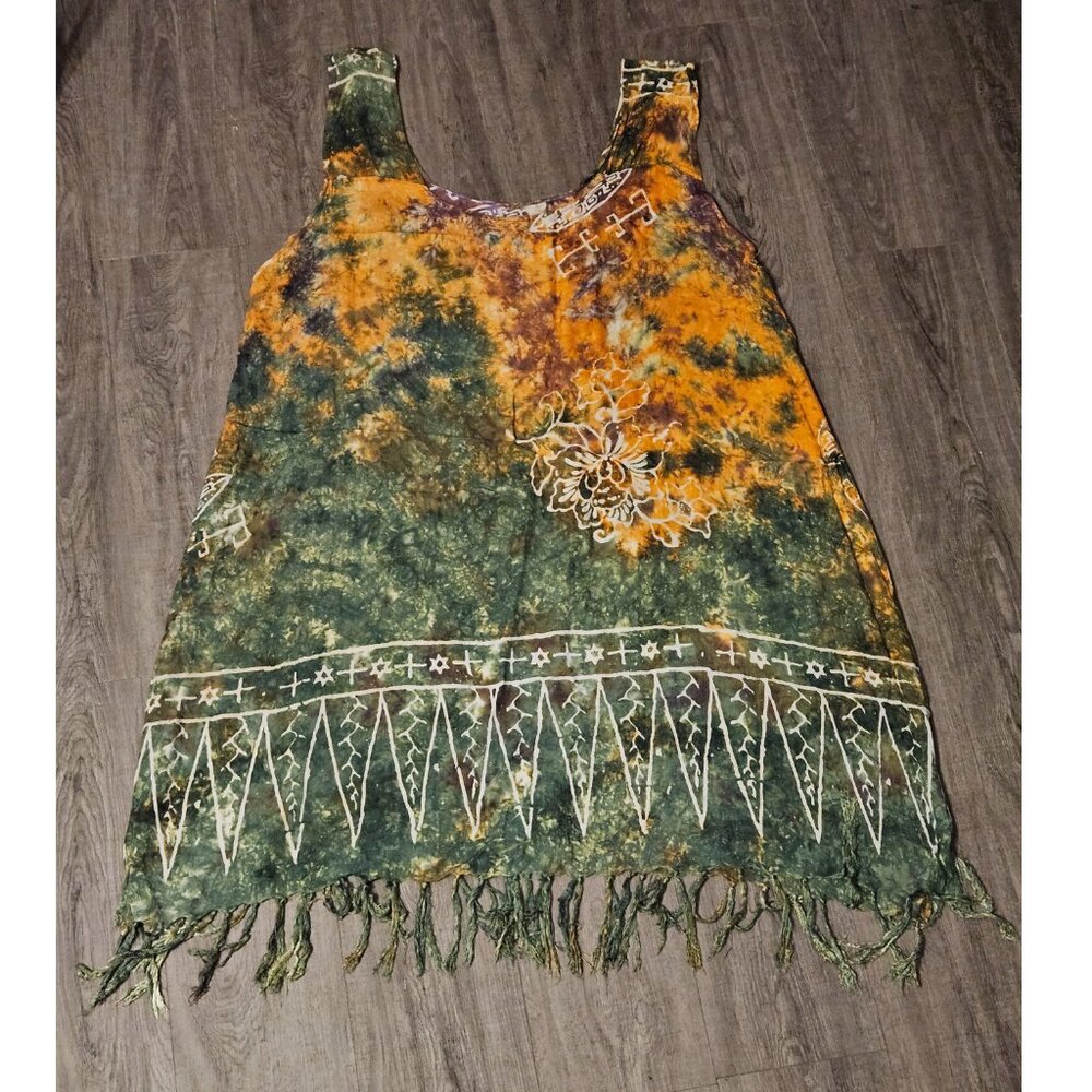Sunset Blues Fringe Beach Cover Up